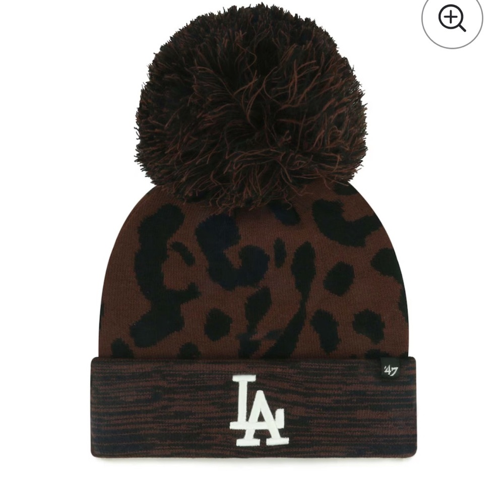 Women's Los Angeles Dodgers '47 Brown Rosette Cuffed Knit Hat with Pom